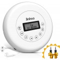 Jinhoo Bluetooth Portable CD Player with Wired Earbuds and 3.5mm Audio Cable, Anti-Skip/Shockproof Protection Small Music CD Walkman Players with LCD Display