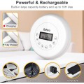 Jinhoo Bluetooth Portable CD Player with Wired Earbuds and 3.5mm Audio Cable, Anti-Skip/Shockproof Protection Small Music CD Walkman Players with LCD Display