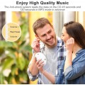 Jinhoo Bluetooth Portable CD Player with Wired Earbuds and 3.5mm Audio Cable, Anti-Skip/Shockproof Protection Small Music CD Walkman Players with LCD Display