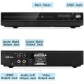 Jinhoo DVD Player for TV, DVD CD Player with HD 1080p Upscaling, HDMI & AV Output (HDMI & AV Cable Included), All-Region Free, Coaxial Port, USB Input, Remote Control Included