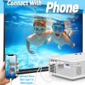 2021 Upgrade Projector, Mini Video Projector with 6000 Brightness, 1080P Supported, Portable Outdoor Movie Projector, 176" Display Compatible with TV Stick, HDMI, USB, VGA, AV for Home Entertainment