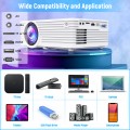 2021 Upgrade Projector, Mini Video Projector with 6000 Brightness, 1080P Supported, Portable Outdoor Movie Projector, 176" Display Compatible with TV Stick, HDMI, USB, VGA, AV for Home Entertainment