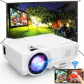 Jinhoo WiFi Projector, [100" Projector Screen Included] 6500L Outdoor Movie Projector, 1080P Supports Synchronize Smartphone Screen by WiFi/USB Cable for Home Entertainment